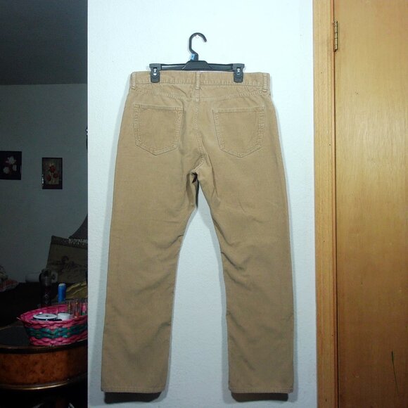 Banana Republic Straight Leg Corduroy Men's 35x30 Beige 5-Pocket Pima Cotton - Picture 3 of 11